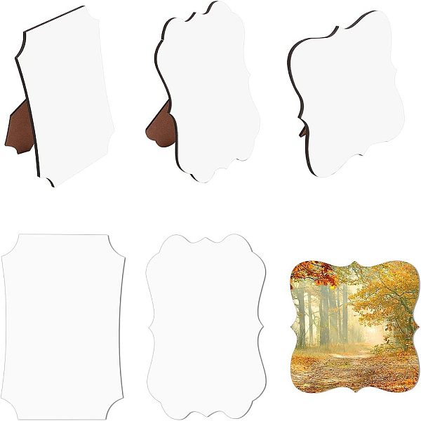 3 Sets 3 Styles MDF Board Heat Transfer Blanks Photo Frame