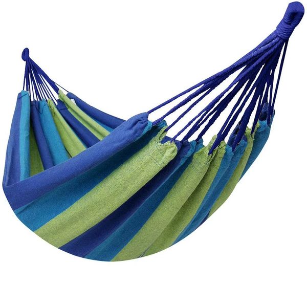Outdoor 2 Person Large Canvas Cotton Portable Camping Hammock Swing