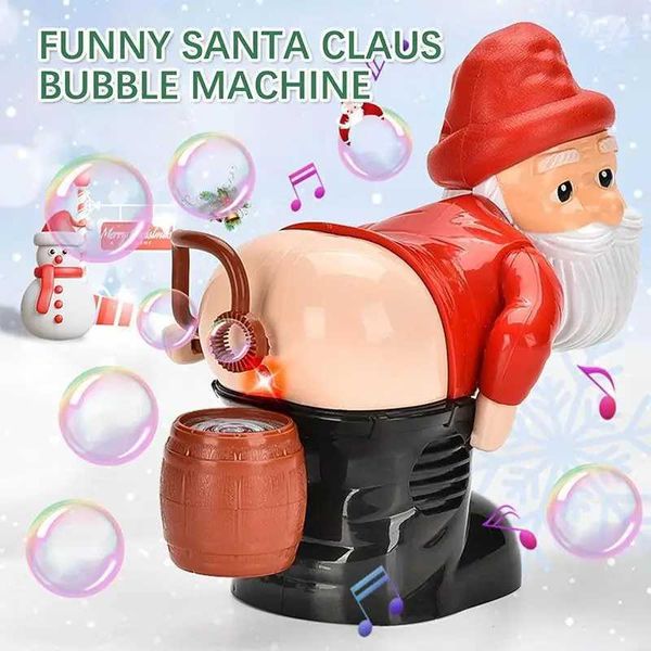 Electric Santa Claus Bubble Shine Blows Bubbles Music Lights Entertainment Toys Mischievous Funny Christmas GiftsY250120