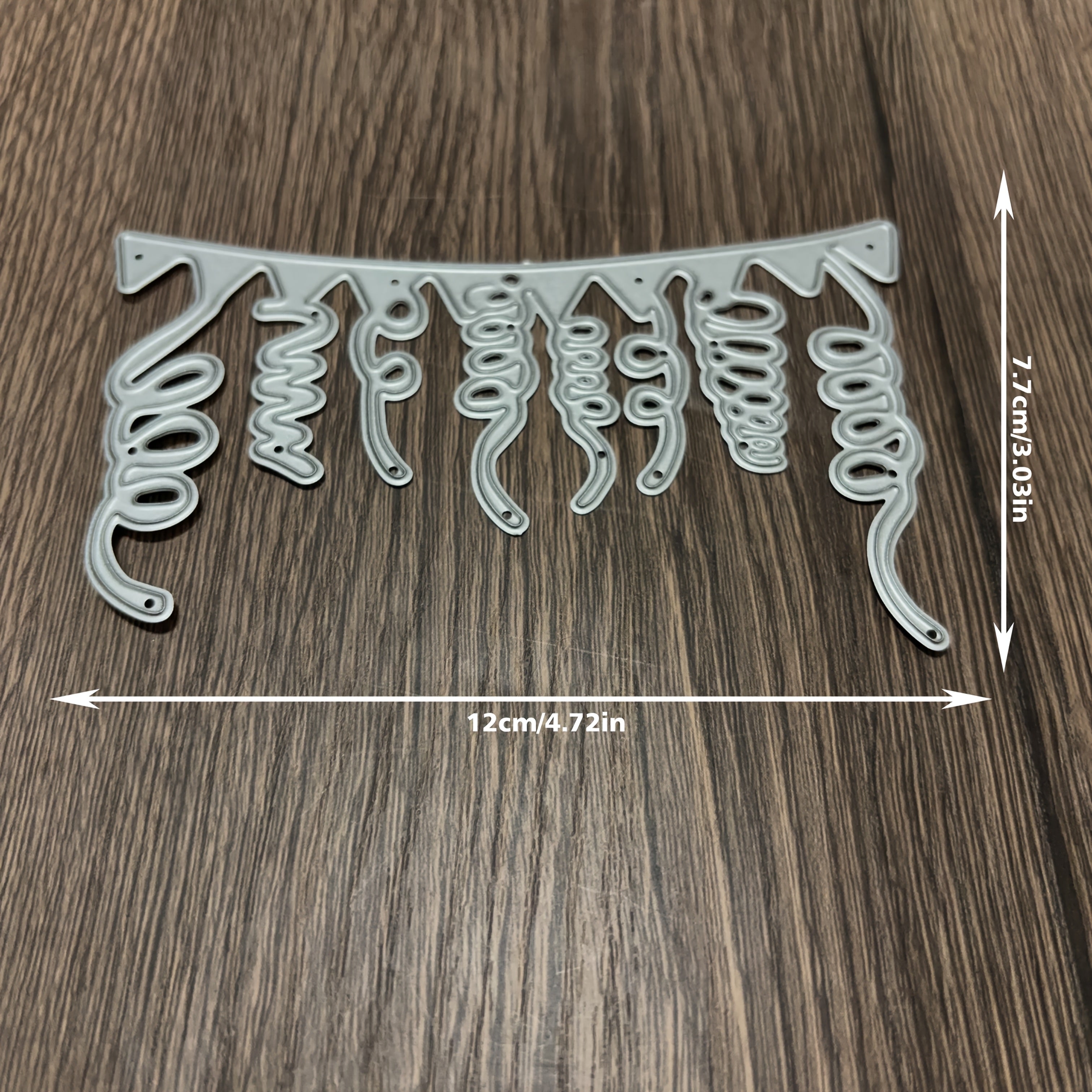 TEMU 1 Silvery Gray Ribbon Celebration Metal Cutting Die For Scrapbooking, Diy Handmade Greeting Card Making And Gift Card Making Tools Whimsical