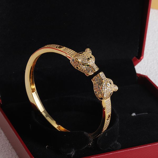 10A Bracelet Leopard Head Womens Bangle Bracelets Diamond Designer Jewelry Ladies Classic High Jewellery with Box