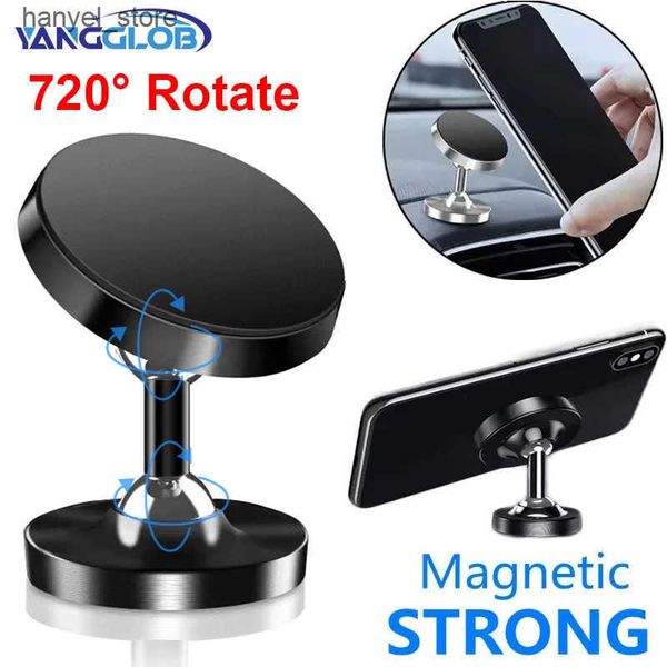 Cell Phone Mounts Holders Creative Dual Axis Alloy Magnetic Car Stand 720 Rotating Double Ball Magnetic Phone Stand Suitable for Any Model o
