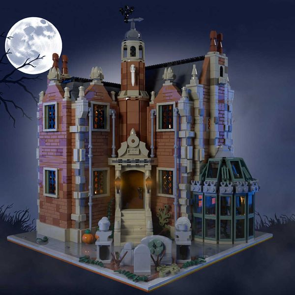 MOC-195520 Haunted House Horror creative building block model Small particle children puzzle building block decoration X241218