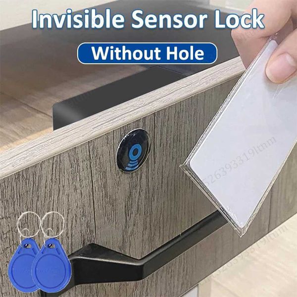 Intelligent Electronic Lock Invisible Sensor Cabinet Lock Smart Door Lock RFID Card For DIY Drawer Wardrobe Furniture Hardware Y250118