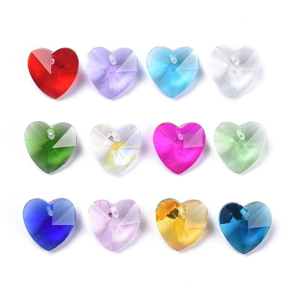 36 Stück 12 Farben Geburtsstein Charms Glasanhänger