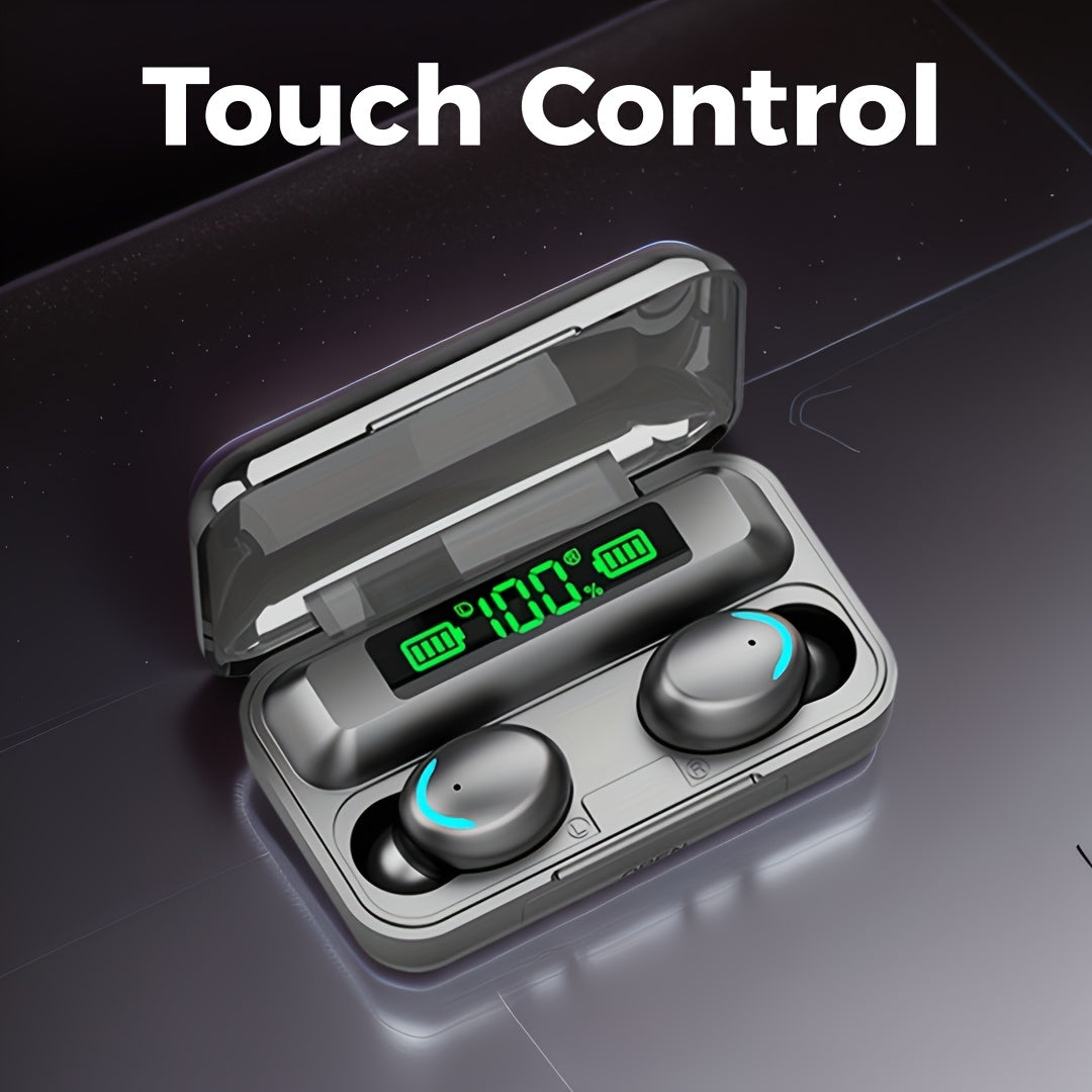 TEMU Stereo With Led Display - In-ear Headphones For Sports & Gaming, Compatible With Iphone And , Includes Usb-c Charging Case - Perfect Gift, Hd