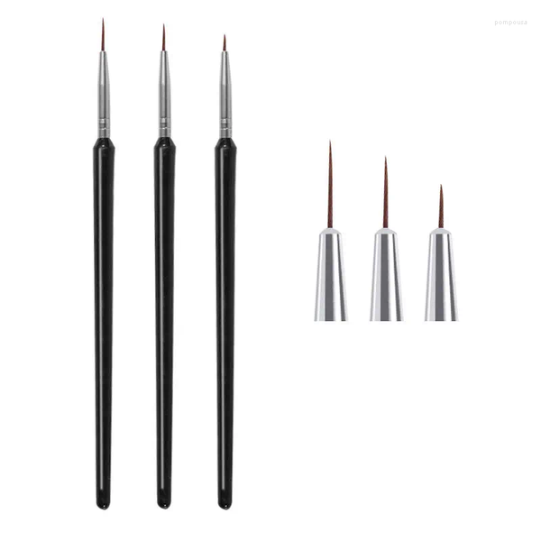 Makeup Brushes 3pcs-Set Fine Hand Painted Thin Hook e Pen Nail Art Supplies Drawing Paint Brush Nylon Acrylic Painting