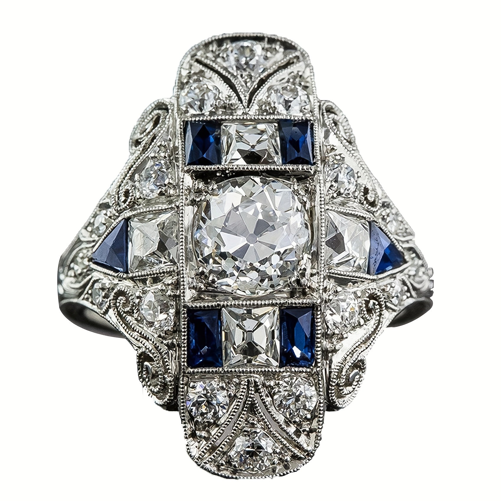 TEMU Boho Vintage Style 925 Sterling Silver Ring - Pattern , Fashionable For Women, Great As A Gift For Women Friend, Casual Attire, Party Accessory,