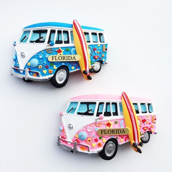 Fridge Magnets QIQIPP Creative refrigerator magnets Florida Beach RV stereo hand painted decorative crafts 230915