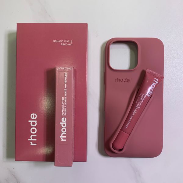 rhode phone case Lipstick Portable Case Lip Gloss Lipstick Lip Balm 3D Make-Up Silicone Phone Case for iPhone 16 15 14 13 12 Pro Max Holder