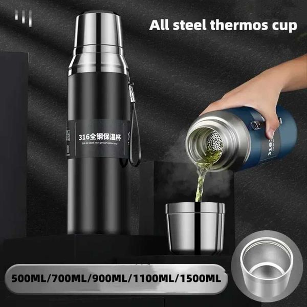 water bottle Large Capacity 316 Stainless Steel Thermos Water Cup Portable Outdoor Coffee Bottle Vacuum Flask Insulated Tumbler Cup H241125