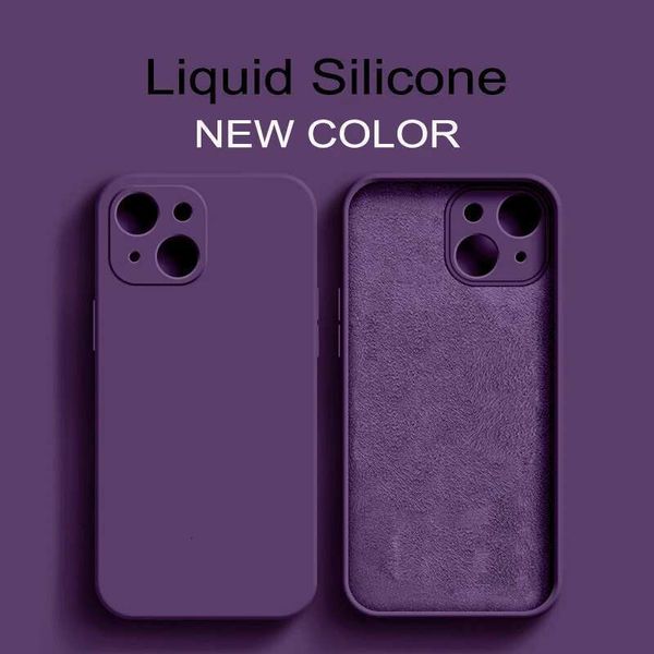 New Anti Fouling Purple Liquid Silicone Anti Drop Designer Phone Case Suitable For Iphone 11 12 13 14 Pro Mini X XS Max XR 7 8 Plus SE2 Full