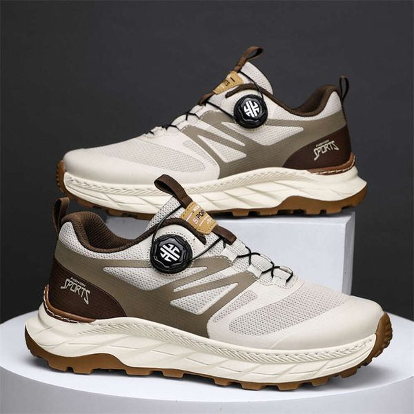 Casual Sport Men Spin Buckle Outdoor Running Mesh Breathable Training for GYM Work Out Shoes