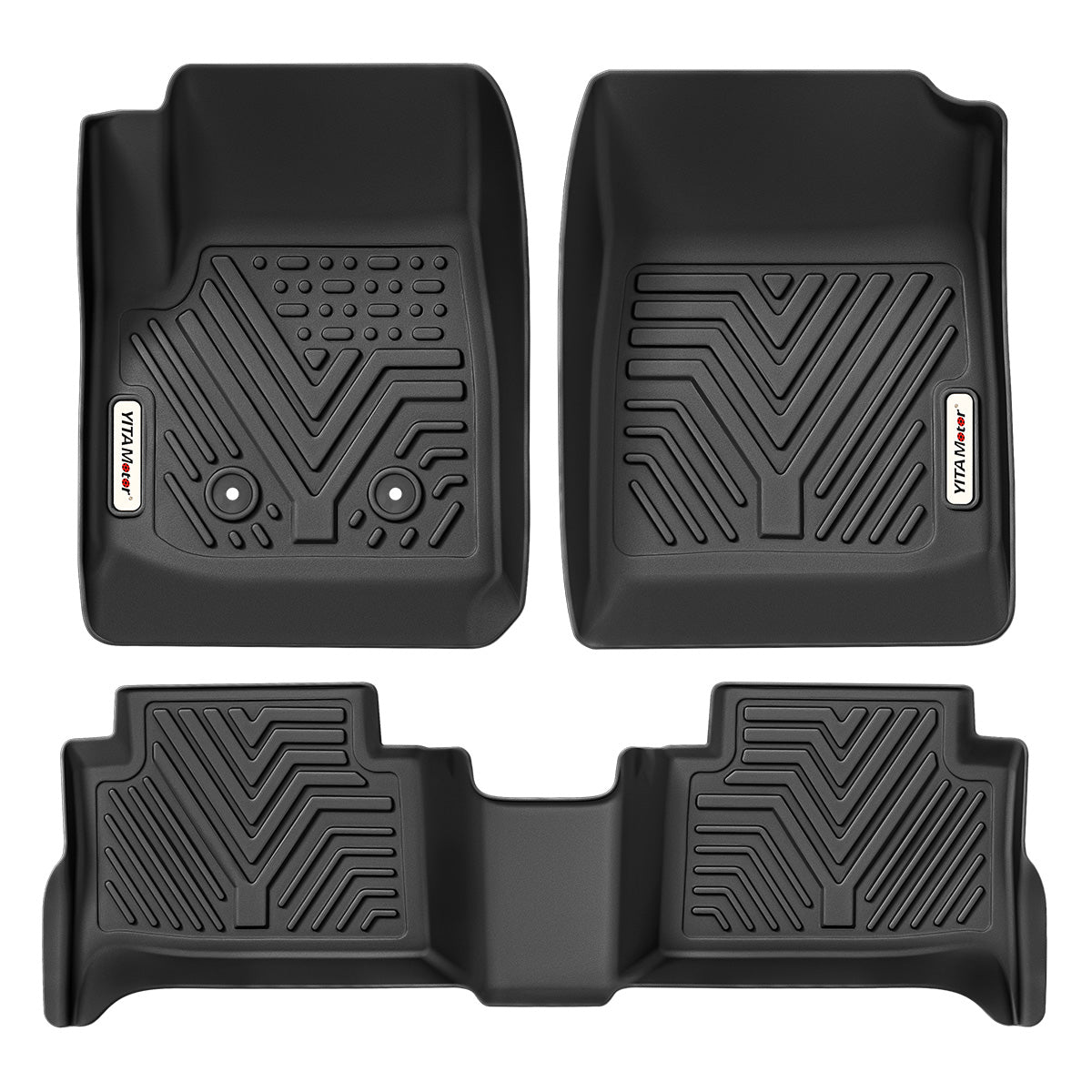 YITAMOTOR® 15-22 Chevy Colorado Crew Cab-GMC Canyon Crew Cab Floor Mats, 1st & 2nd Row All Weather Protection