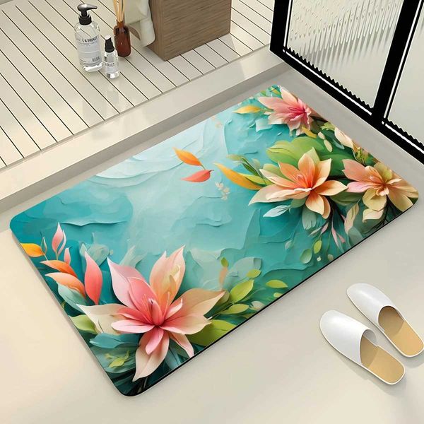 Diatomaceous Earth Bath Mat Bathroom Rug Super Absorbent Foot Mats Quick Dry Non-Slip Shower Pad Toilet Rugs For Living RoomM240816