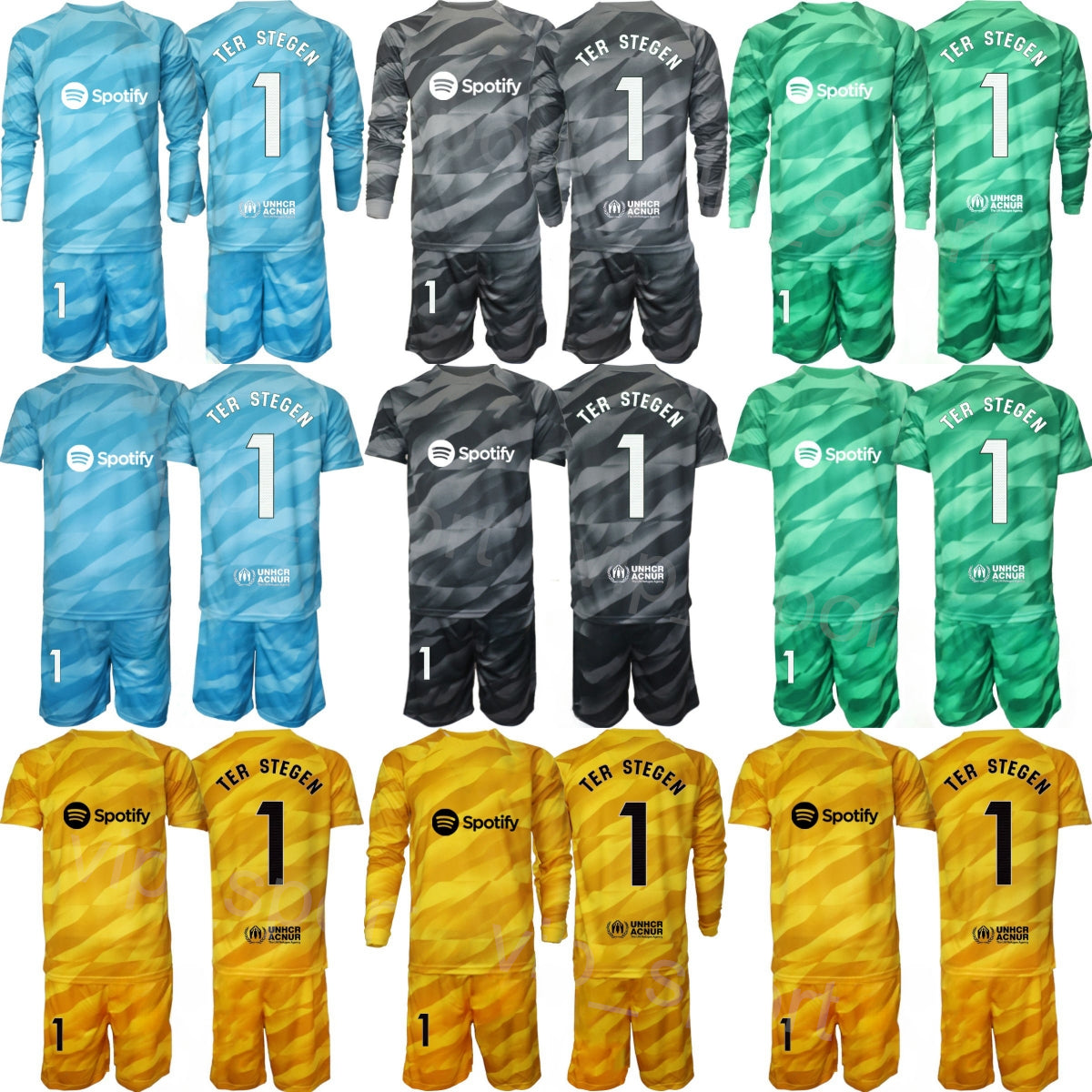 Club Team Men Youth Soccer Goalkeeper Antoni Ramallets Jersey Set 23-24 Long Sleeve Victor Valdes 1 Ter Stegen Inaki Pena Ander Astralaga Football S