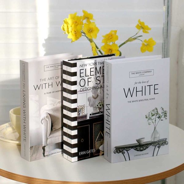 Decorative Objects Figurines 3 piecesset of fake book decoration set simple hotel club designer fake book fashionable coffee table decoratio