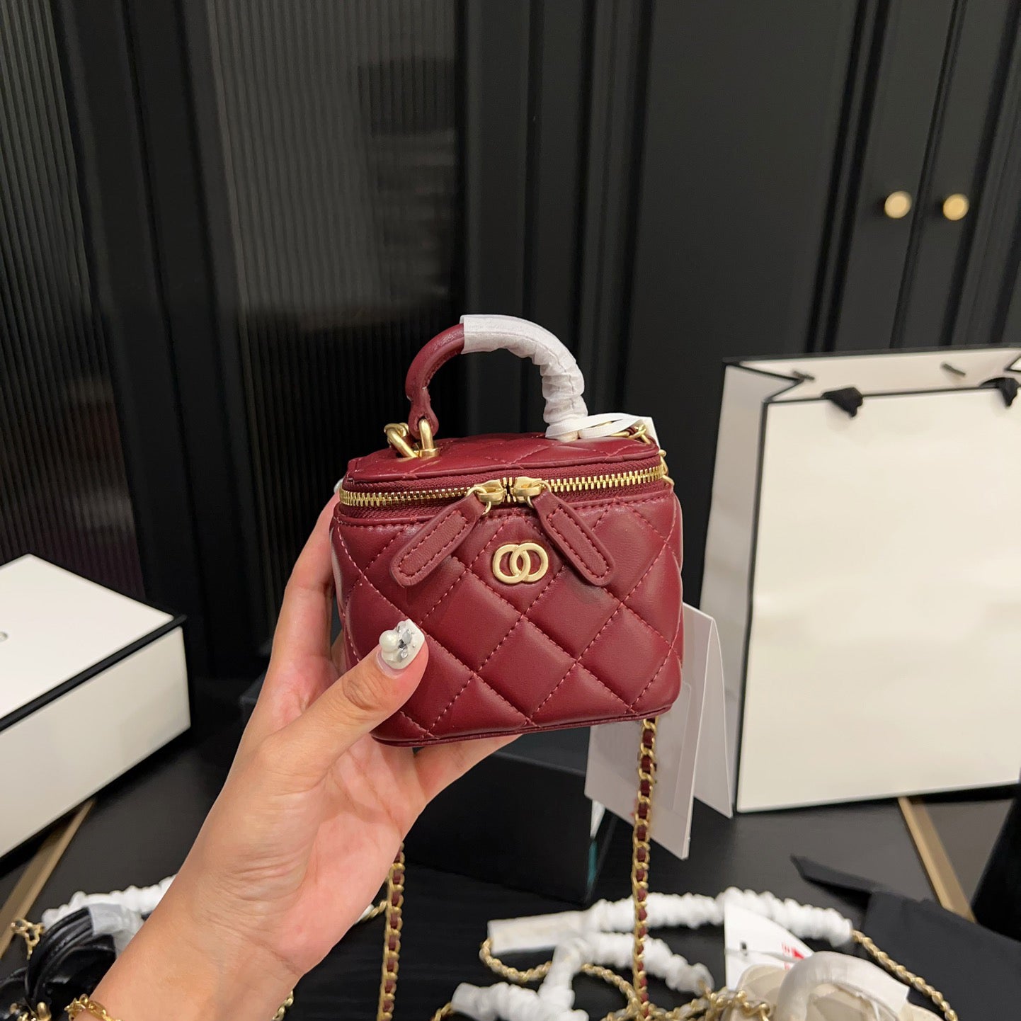 Cosmetic Bags Cases Luxurys handbag WOC small crossbody bag designer bag makeup bag cc bag mini crossbody black and white bag womens luxury bag clas