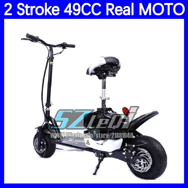 Gas dobrável recém -chegados Scooter de gasolina para adultos 49cc Motor de dois tempos Motor de motocicleta preta Competição de esportes ao