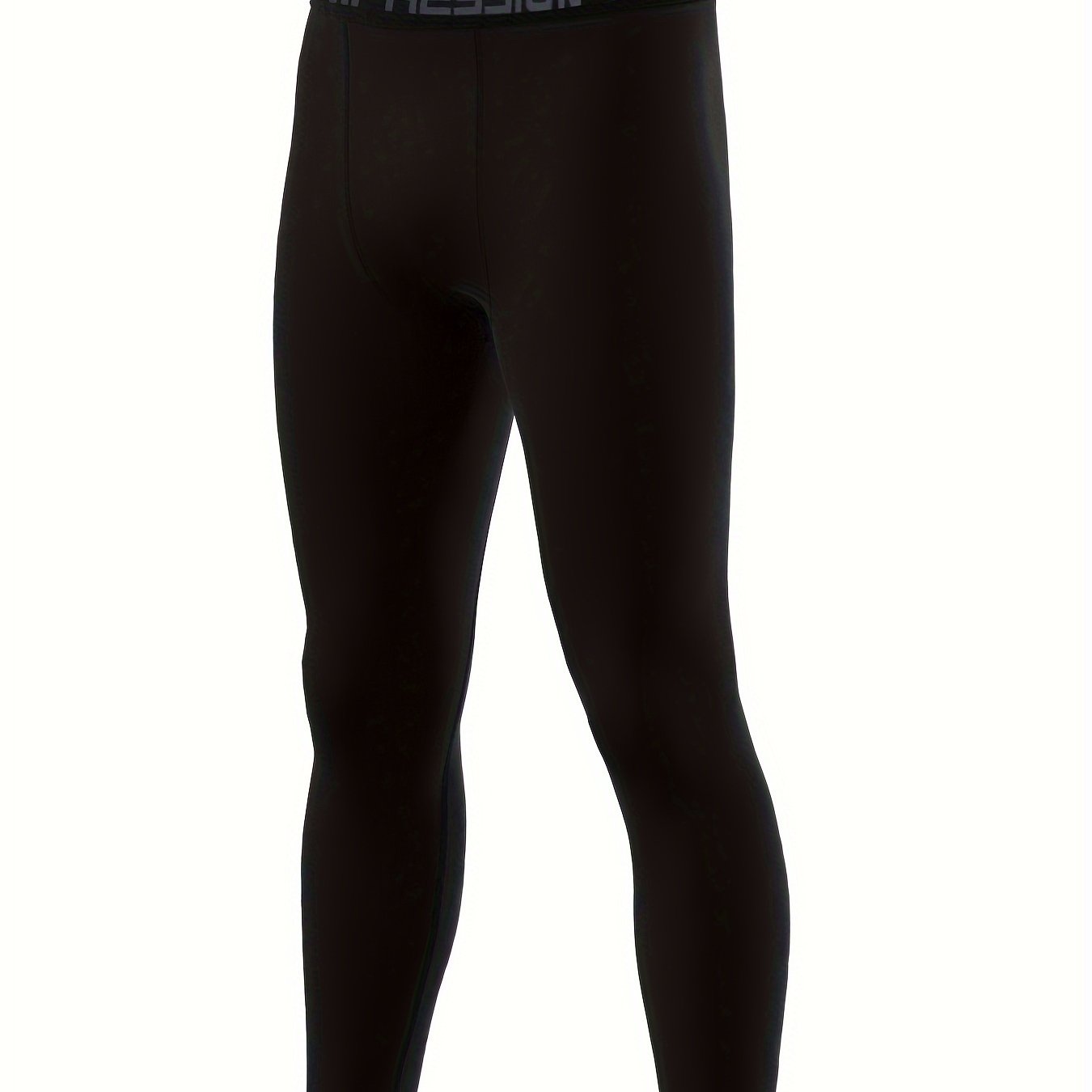 TEMU Men's High-waisted Compression Athletic Leg Pants - Full-length Workout Pants With Belt, Gym Pants For Running, Cycling, Basketball,, Boxing,