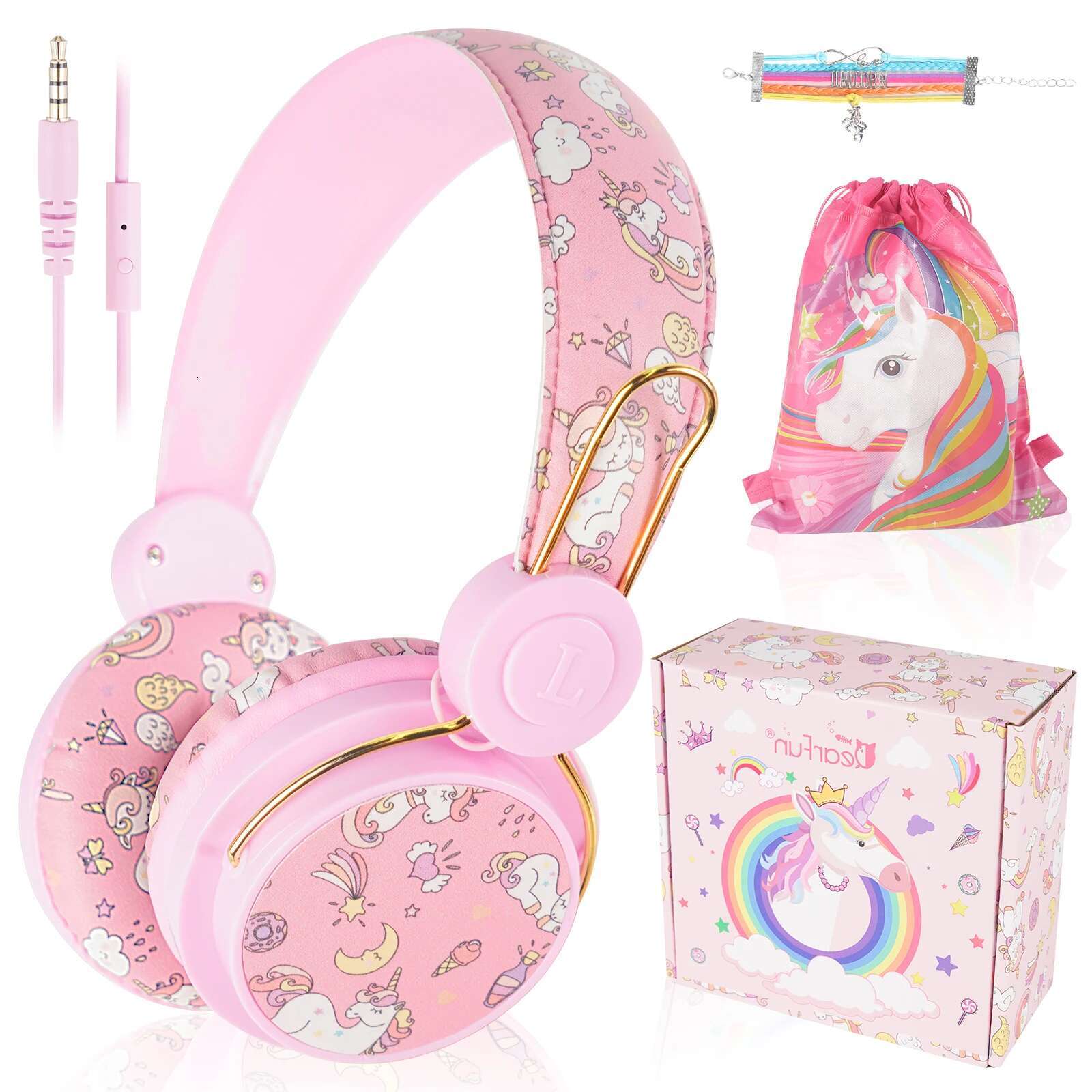 Wired Child Cartoon Cute Kids Anime Headphones Headset Stereo Music with Micrphone Children&#039;s Earphone Christmas Gift