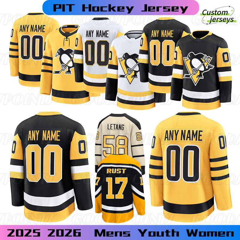 Pittsburghes Penguins hockey jersey 87 Crosby C Karlsson Sidney Rust jersey Jarry Lemieux Malkin Evgeni Rakell Wotherspoon Dewar Hallander mens Hock