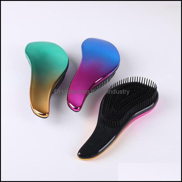 Hair Brushes 2021 Electroplating Creative Comb Large Anti-Knotting Easy Combing Haircut Style Hairdressing Hairstyle Gra Homeindustry Dhbhu