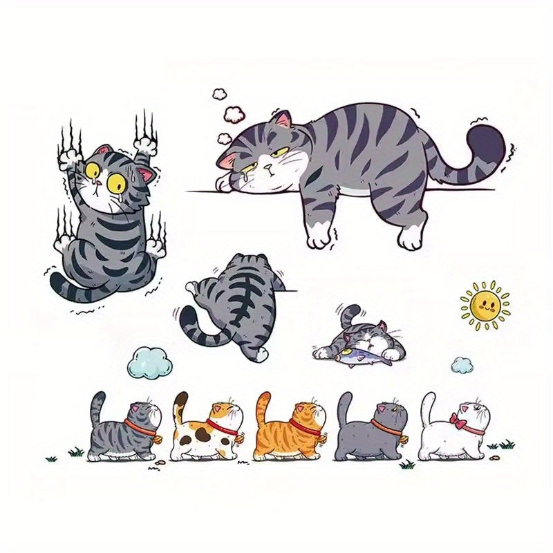 TEMU Cute Cat Car Stickers, Fun Decals For Bumpers, Scratch-resistant Stickers Suitable For Cars, Trucks, Walls, And Windows.