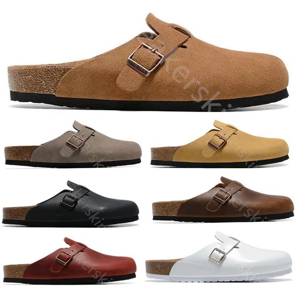 Designer Slippers Sandals Slide Platform Clogs Leather suede Women Men Shoes Black Grey Trainers Outdoor Loafers Slipper big size 35-46