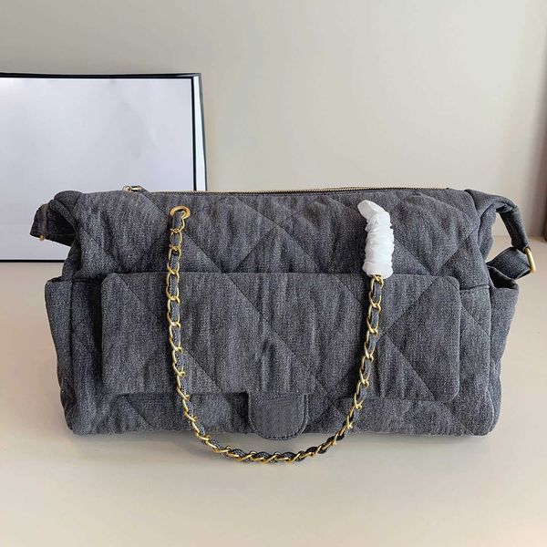 Denim Shoulder Bags Female Fashion Underarm Bag With Wide Chain Belt Pockets Large Capacity Luxury Vintage Designer bags Hobo Sling Bag Hand