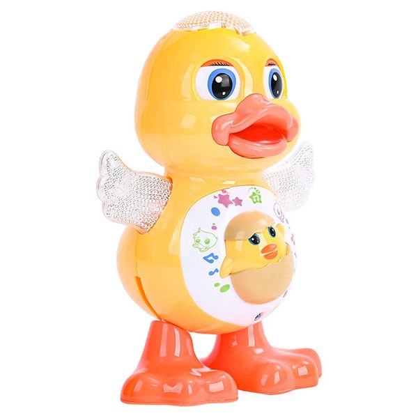 Singing dancing swinging cartoon ducklings electric lighting music childrens interactive toys self-contained batteries 250114