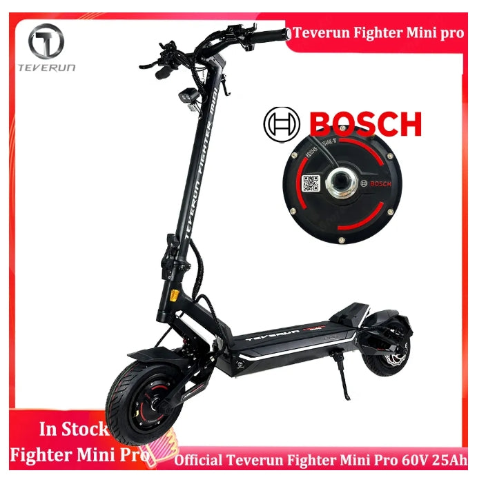 2025 Teverun Mini Pro 60V 25Ah Smart BMS APP Version Inside NFC Lock Bosch Dual Motor 2*1000W Top Speed 65km-h Official Teverun Scooter