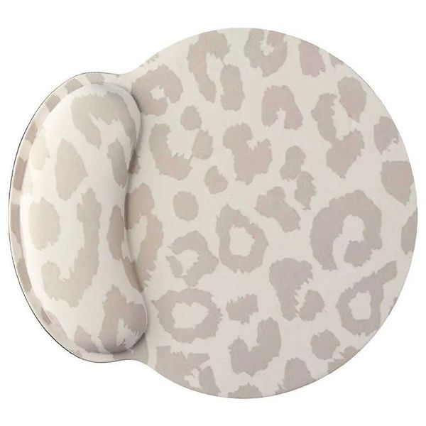 Leopard Mouse Pad Water-proof Gel Grey Wrist Support Non-Slip Base Ergonomic Mice Pad Work O250118