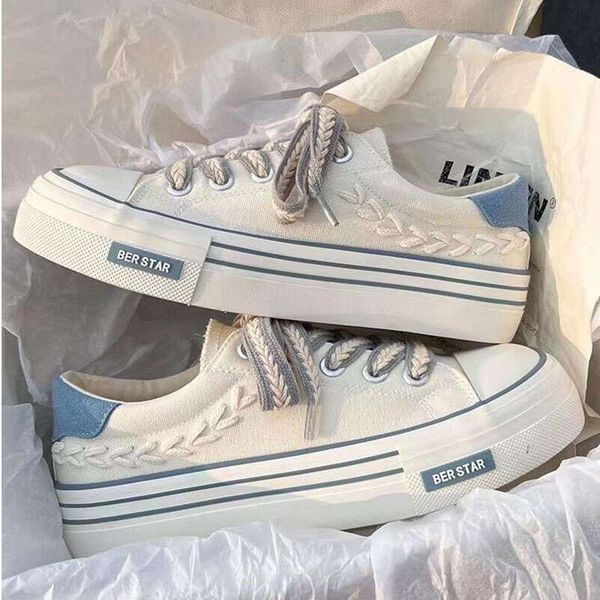 2024 new Women&#039;s Canvas Platform Woman Sports Female Vulcanized Shoes Sneakers Casual Ladies Trainers