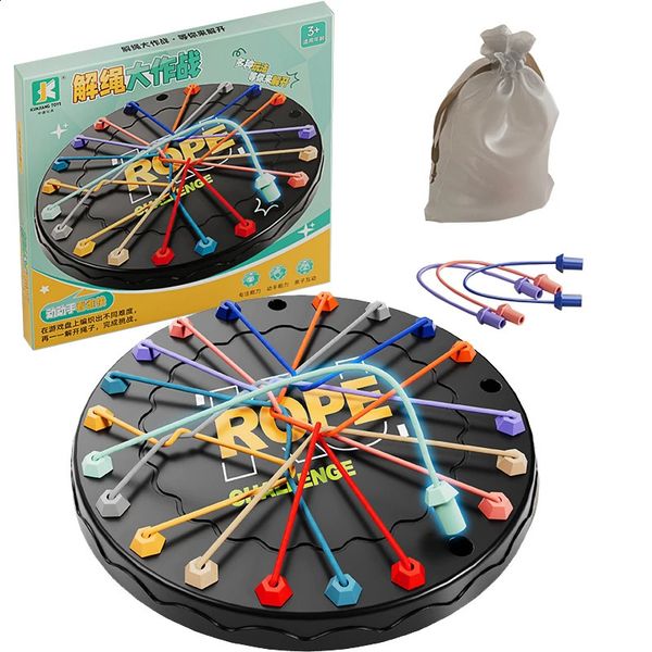 Kid Rope Knots Puzzle Social Board Game Color Line Twisted Connected Ropes Sorting Logic Thinking Challenge Strategy Table 250116