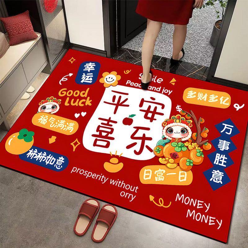 Floor Mat Entry Door Foot Mat Doorway Entrance Non-slip Mat Carpet Entry Household Red Door Mat