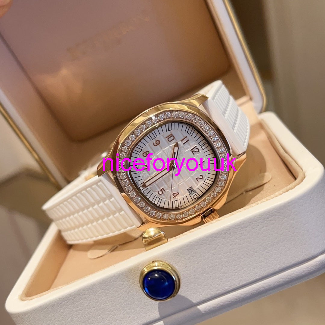 rubber female watch wristwatch AQUANAUT strap diamond 35.6mm lady women luxury designer clock patekpilp gift quartz movement 7Q17