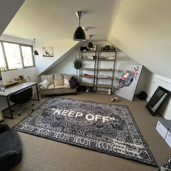 Home Furnishings Art Carpet Markerad KEEP OFF Cashew Flowers Classic Area Rug Cashmere Aesthetic Parlor Bedroom Playroom Hypebeast Trending