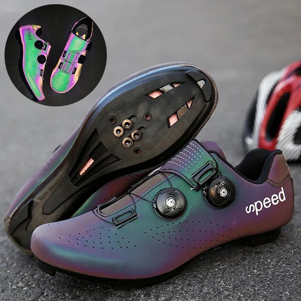 Sapatos de ciclismo Men Spd com Lock Road Bike Racing Sports Sapatos de esportes ao ar livre MTB Pedal Bicycle Shoes Sapatos Men 37-47# 2412
