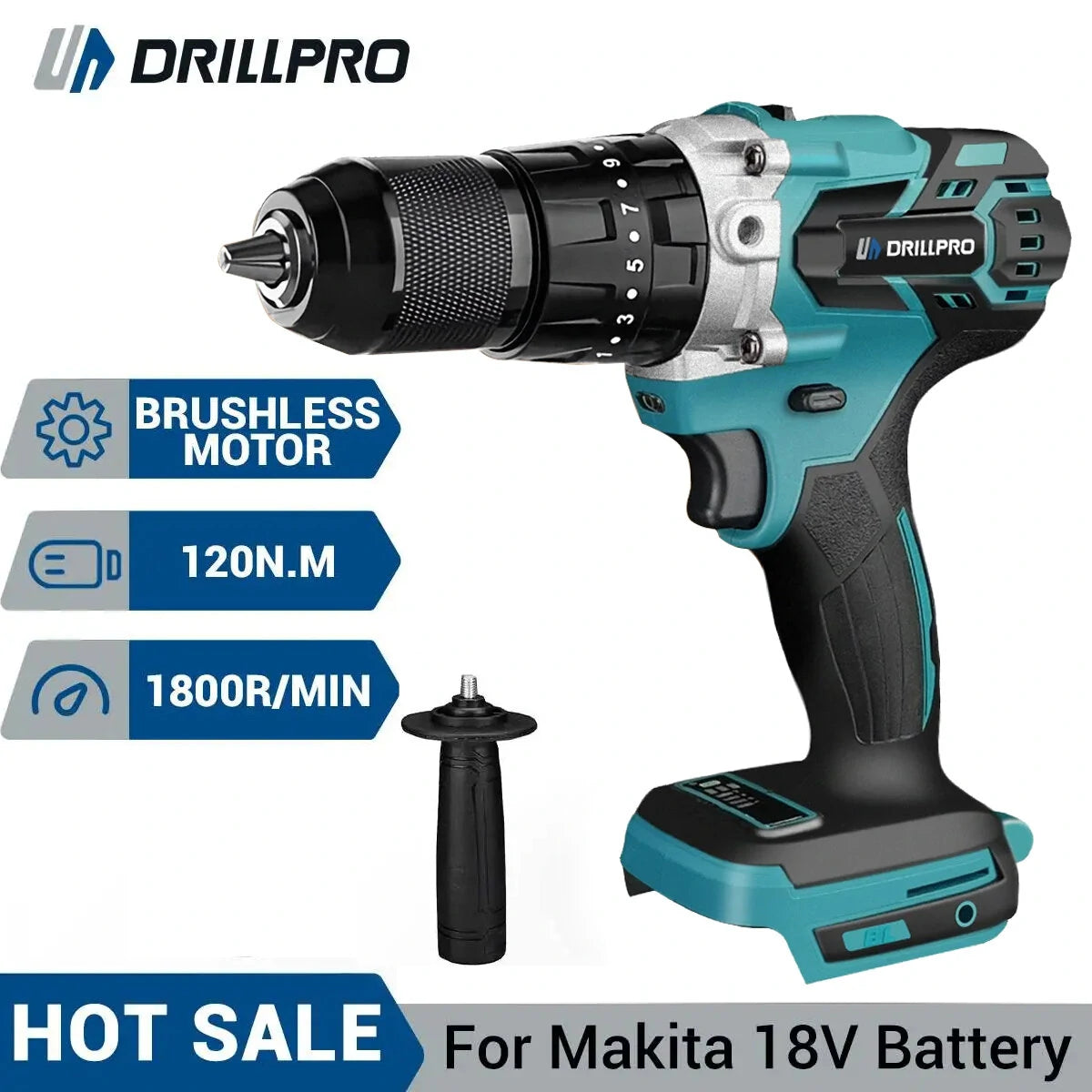 Drillpro 13MM Brushless Electric Impact Drill 20+3 Torque Screwdriver Hammer Drill Winter Ice Power Tools For Mak Batter