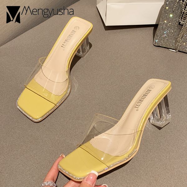 Sandals High Transparent Women Clear Heels Wedges Shoes Ladies Beach Slippers Crystal Flipps Girls Fairy Sandalias