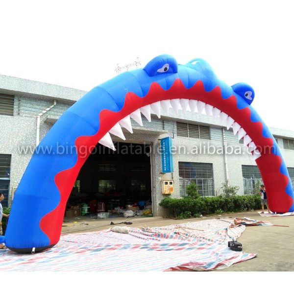 Giant inflatable shark arch aquarium decoration Halloween advertisement with LED lights, free addition of logo, customizable