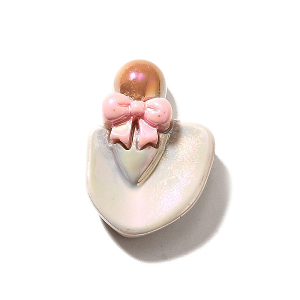 Cabochons en résine opaques à thème nœud papillon avec placage UV électrolytique