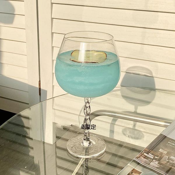 Creative Cocktail Glasses Cup Twisted Goblet Wine Glass Gin And Tonic Juice Glasses Cups Red Wine Glass Home Bar Accessories 241219