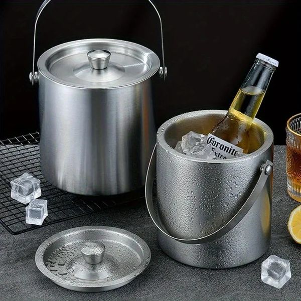 16L2L3L Stainless Steel Insulated Ice Bucket Wine Beer Champagne KTV Party Cooler 241107