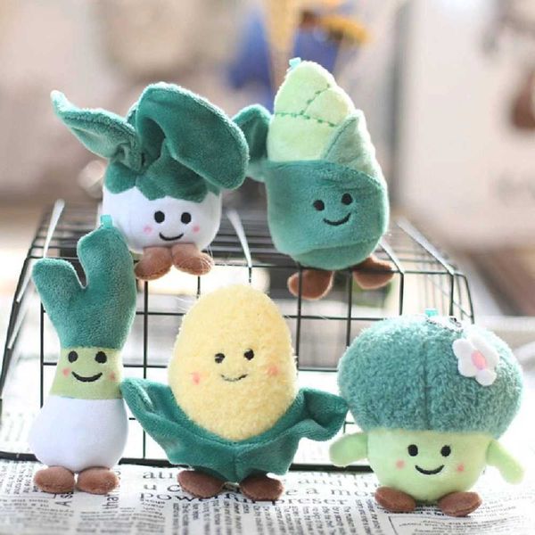 Cartoon Fun Plant Plush Doll Keychain Scallion Vegetable Filled Toy Keychain School Bag Accessories Gift Cute Bag PendantW240903