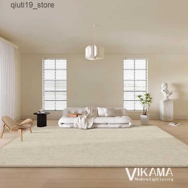 Carpets VIKAMA Minimalist Cream Style Light Luxury Carpet Art Romantic Living Room Bedroom Sofa Home Decoration Washable Floor Mat J241202