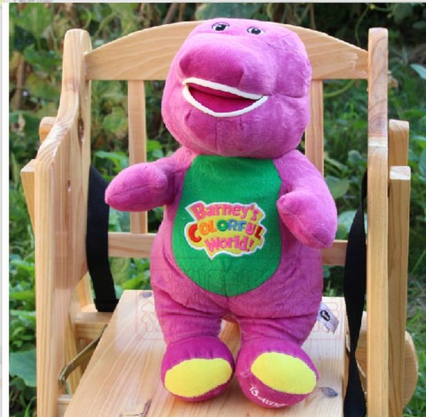 Factory wholesale 30cm Barney can sing purple dinosaur plush toy animation peripheral dolls