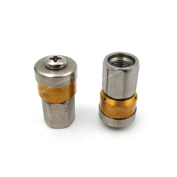 High Pressure Rotating Sewer Nozzle Washer Stainless Steel Bsp 1-8 1-4 3-8 Accessory 3 Orifice Hose Metal Nozzle Pipe Cleaning