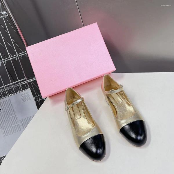 Casual Shoes Top Quality Women&#039;s Spring Summer Single Fashion Patent Leather Mixed-Colors Sandals Elegant Buckle Strap Fiats 40